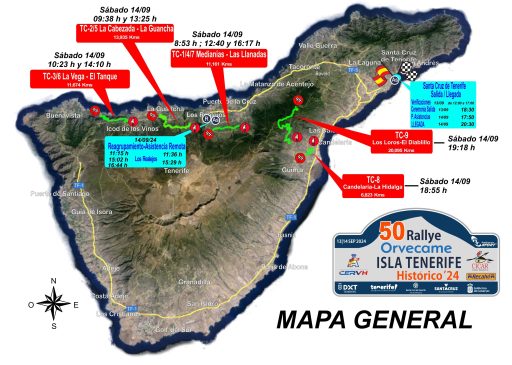 9 tramos cronometrados harán posible la edición 50 del Rallye Orvecame Isla Tenerife Histórico