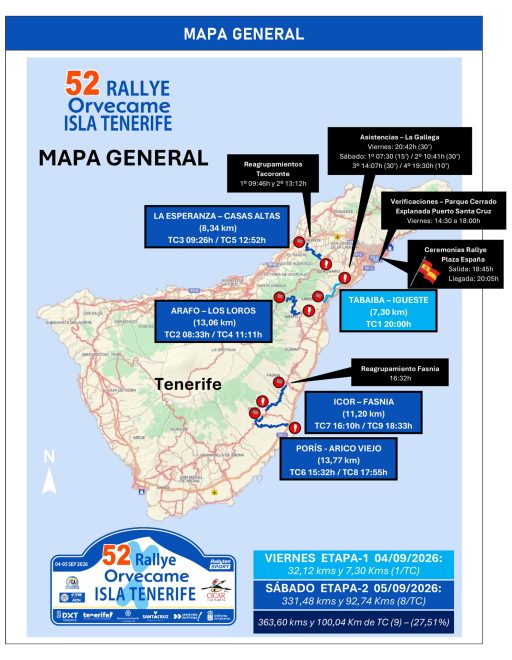Rallyten Sport abre inscripciones para el 51º Rallye Orvecame Isla Tenerife