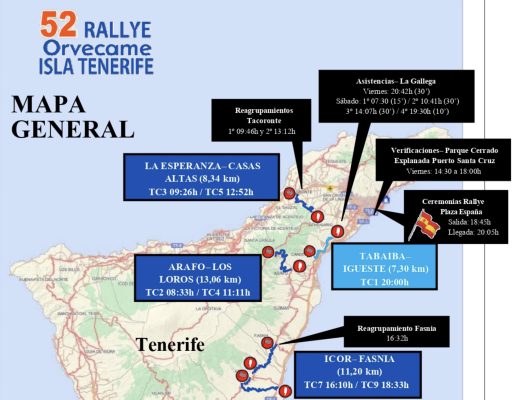 El 52º Rallye Orvecame Isla Tenerife gira al sur, con sede oficial en la Capital