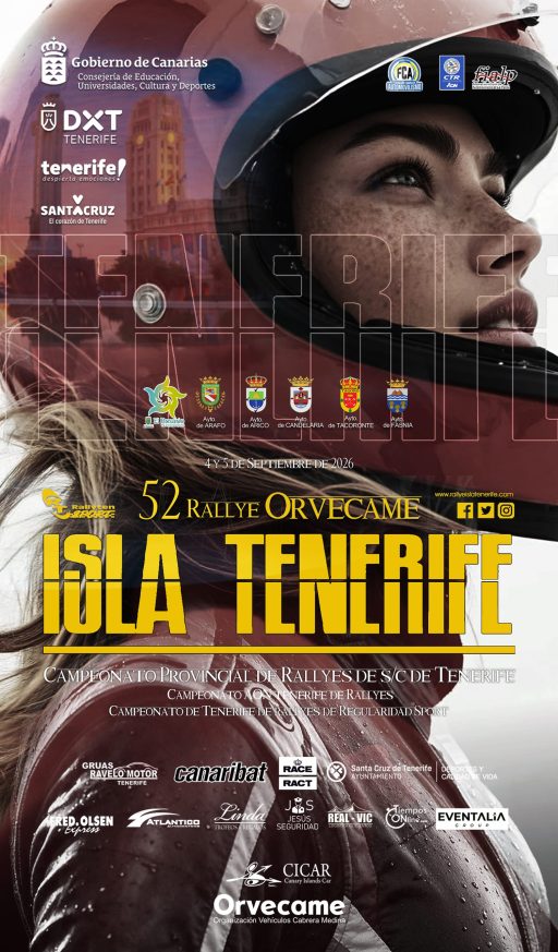 El 52º Rallye Orvecame Isla Tenerife revela su cartel oficial y abre inscripciones para el Shakedown 2026